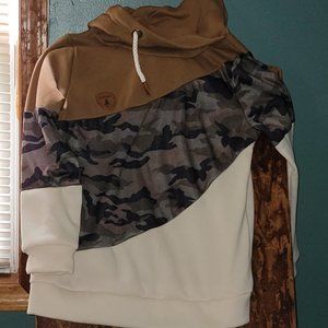 Long Sleeve Half Camoflauge Camo Hoodie